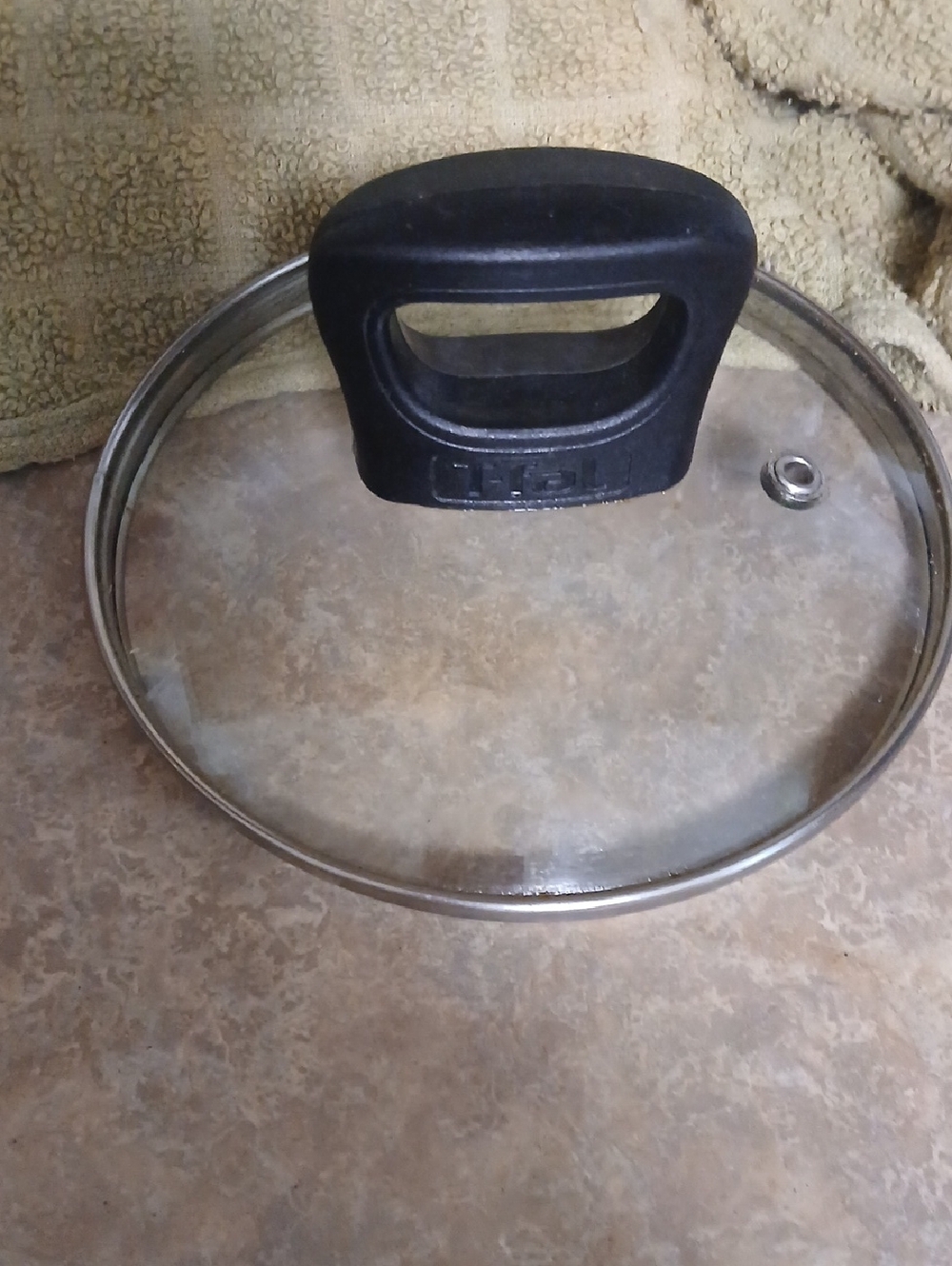 T-Fal Glass Replacement Lid Stainless Steel Tall Heat Resistant Handle 1.75"